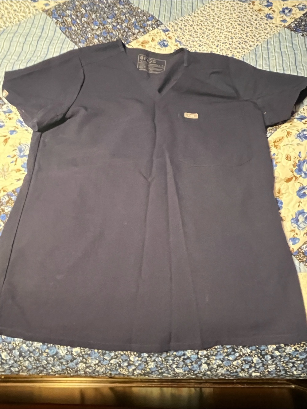 FIGS Technical Collection Size Small Navy Blue Scrubs Top